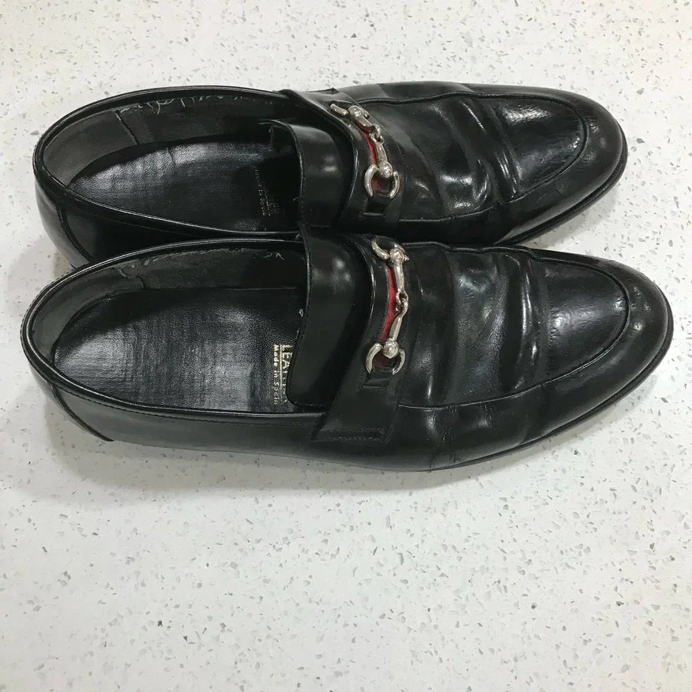 Gucci Black Horse-bit Loafers Gucci Size 10.5 VINTAGE  PAIR WITH JEANS